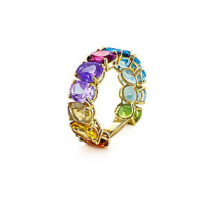 Anel em Ouro 18k com Pedras Naturais Brasileiras