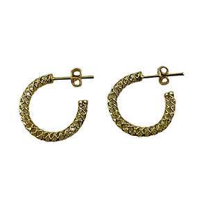 Brinco em Ouro 18k Meia Argola Vazada