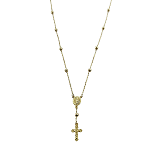 Gargantilha em Ouro 18k Meio Terço bola 3 mm