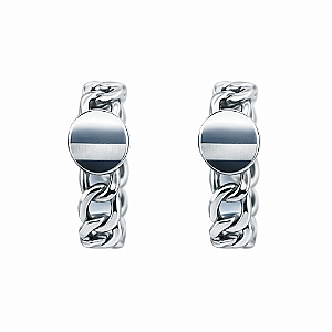 Brinco em Prata 925 Grume com Chapa oval