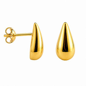 Brinco em Ouro 18K Gota Lisa 14 mm