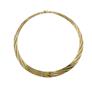 Gargantilha em Ouro 18K Tricolor Laminado 45cm