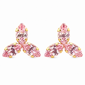Brinco em Ouro 18k Trevo Rosa