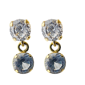 Brinco em Ouro 18k com Zircônia Pingente