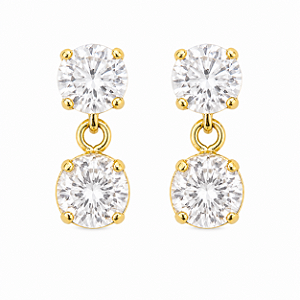 Brinco em Ouro 18k com Zircônia Pingente