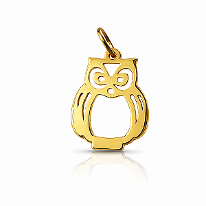 Pingente em Ouro 18k Coruja Vazada