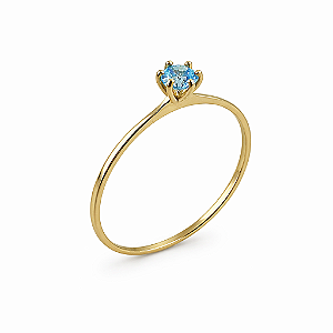Anel em Ouro 18K Calice Azul Claro