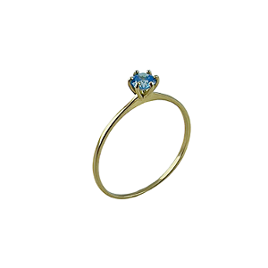 Anel em Ouro18K Calice Azul Claro
