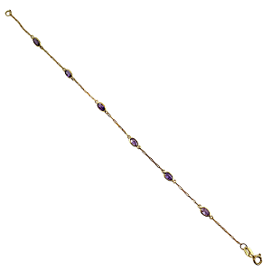 Pulseira em Ouro 18K com Zirconias Lilás