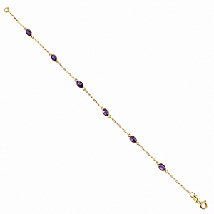 Pulseira em Ouro 18K com Zirconias Lilás