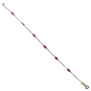 Pulseira em Ouro 18K  com Zirconias Vermelhas