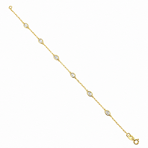 Pulseira em Ouro 18K com Zirconias Brancas