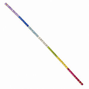Pulseira em Ouro 18K Riviera com Zircônias Coloridas