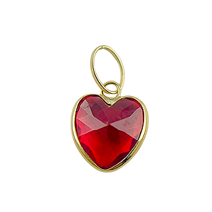 Pingente em Ouro 18k Coração Vermelho