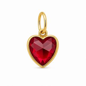 Pingente em Ouro 18k Coração Vermelho