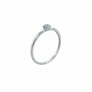 Anel em Prata 925 com Solitário com Zircônia
