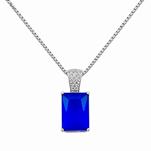 Gargantilha em Prata 925 com Zircônia Azul
