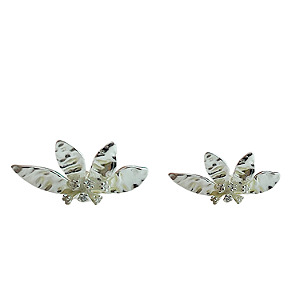 Brinco em Prata 925 Flor com Zirconias