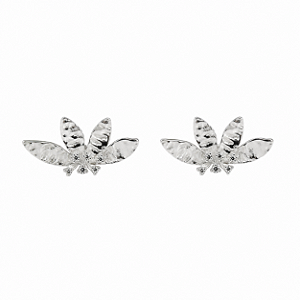 Brinco em Prata 925 Flor com Zirconias
