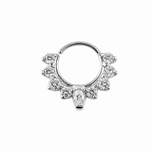 Piercing em Prata 925 Cravejado com Zircônia