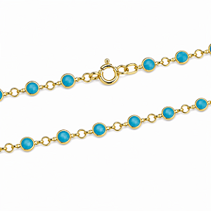 Gargantilha em Ouro 18K Bolinha 45 cm Turqueza