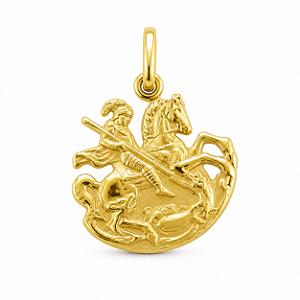Pingente em Ouro 18k São Jorge Oco
