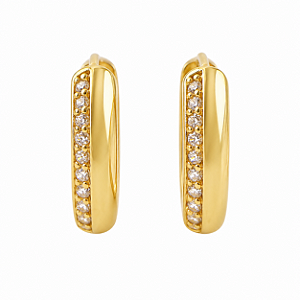 Argola em Ouro 18k Lisa Click com Zircônia