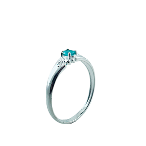 Anel em Prata 925 Formatura com Zirconia Oval Verde Claro
