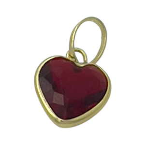 Pingente em Ouro 18K Ponto de Luz Coração Vermelho 5,00mm