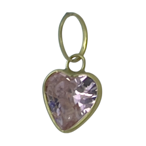 Pingente em Ouro 18K Ponto de Luz Coração Rosa 5,00mm