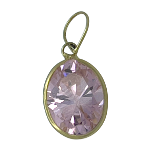 Pingente em Ouro 18K Ponto de Luz Gota Rosa 9X7mm