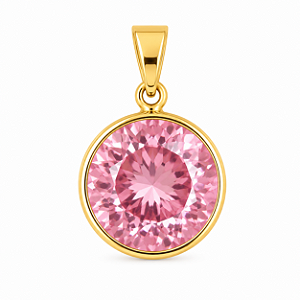 Pingente em Ouro 18K Ponto de Luz Rosa 10mm