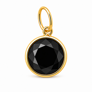 Pingente em Ouro 18K Ponto de Luz Preto 6mm