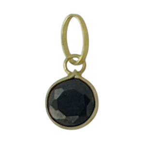 Pingente em Ouro 18K Ponto de Luz Preto 4mm