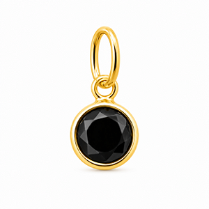 Pingente em Ouro 18K Ponto de Luz Preto 4mm