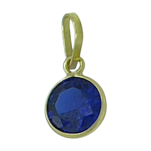 Pingente em Ouro 18K Ponto de Luz Azul 5mm