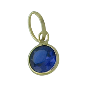 Pingente em Ouro 18K Ponto de Luz Azul 4mm