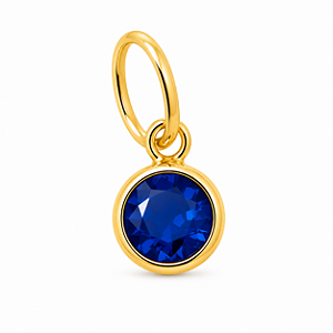Pingente em Ouro 18K Ponto de Luz Azul 4mm