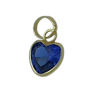 Pingente em Ouro 18K Ponto de Luz Coração Azul 4mm