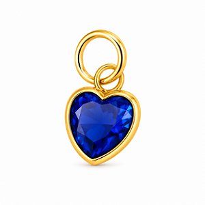 Pingente em Ouro 18K Ponto de Luz Coração Azul 4mm