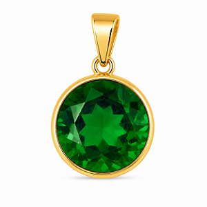 Pingente em Ouro 18K Ponto de Luz Verde 10mm