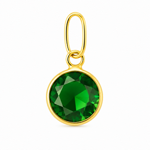 Pingente em Ouro 18K Ponto de Luz Verde 6mm