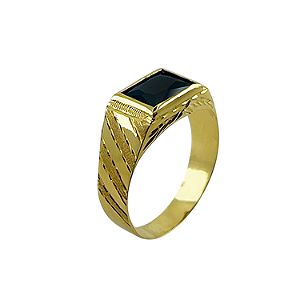Anel em Ouro 18k TV com Zirconia Preto