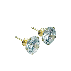 Brinco em Ouro 18k Ponto de Luz  com Zircônia