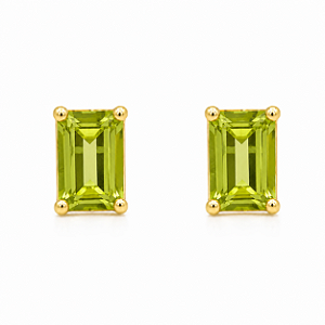 Brinco em Ouro 18K com Peridoto 6,00 x 4,00 mm