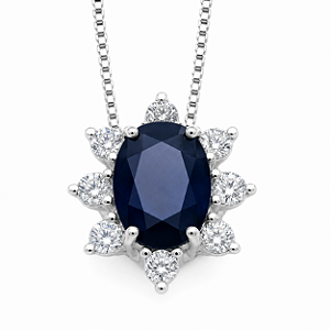 Gargantilha em Prata 925 Oval Azul