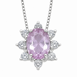 Gargantilha em Prata 925 Oval Rosa