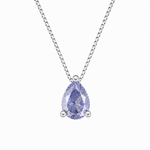 Gargantilha em Prata 925 Ponto de Luz Gota Lilas