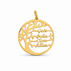 Pingente Ouro 18k Árvore da Vida Personalizado