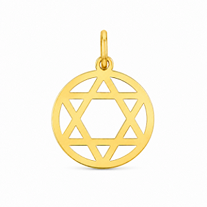 Pingente em Ouro 18K Estrela de Davi 15 mm